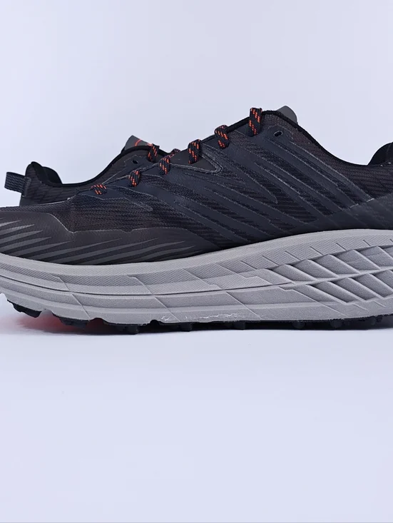 Hoka Speedgoat 4 Mens 11 Trail Hiking Running Shoes Vibram Cushioned Black - Picture 9 of 16